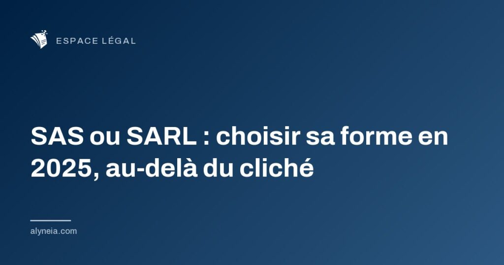 SAS ou SARL : choisir sa forme en 2025, au delà du cliché