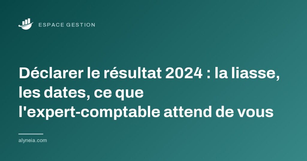 Déclarer le résultat 2024 : la liasse, les dates, ce que l'expert comptable attend de vous