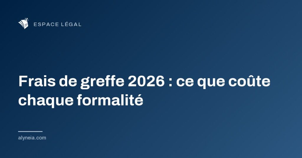 Frais de greffe 2026 : ce que coûte chaque formalité